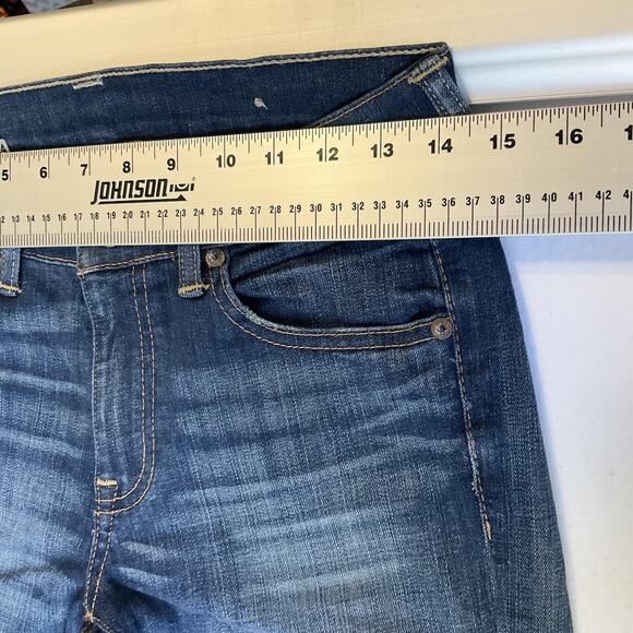 Polo Ralph Lauren Women Jeans 27 Blue Denim RL Embroidery Distressed - Picture 6 of 11